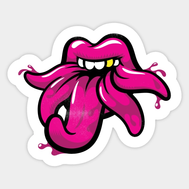 Tongues of Kali (magenta version) Sticker by toadyco